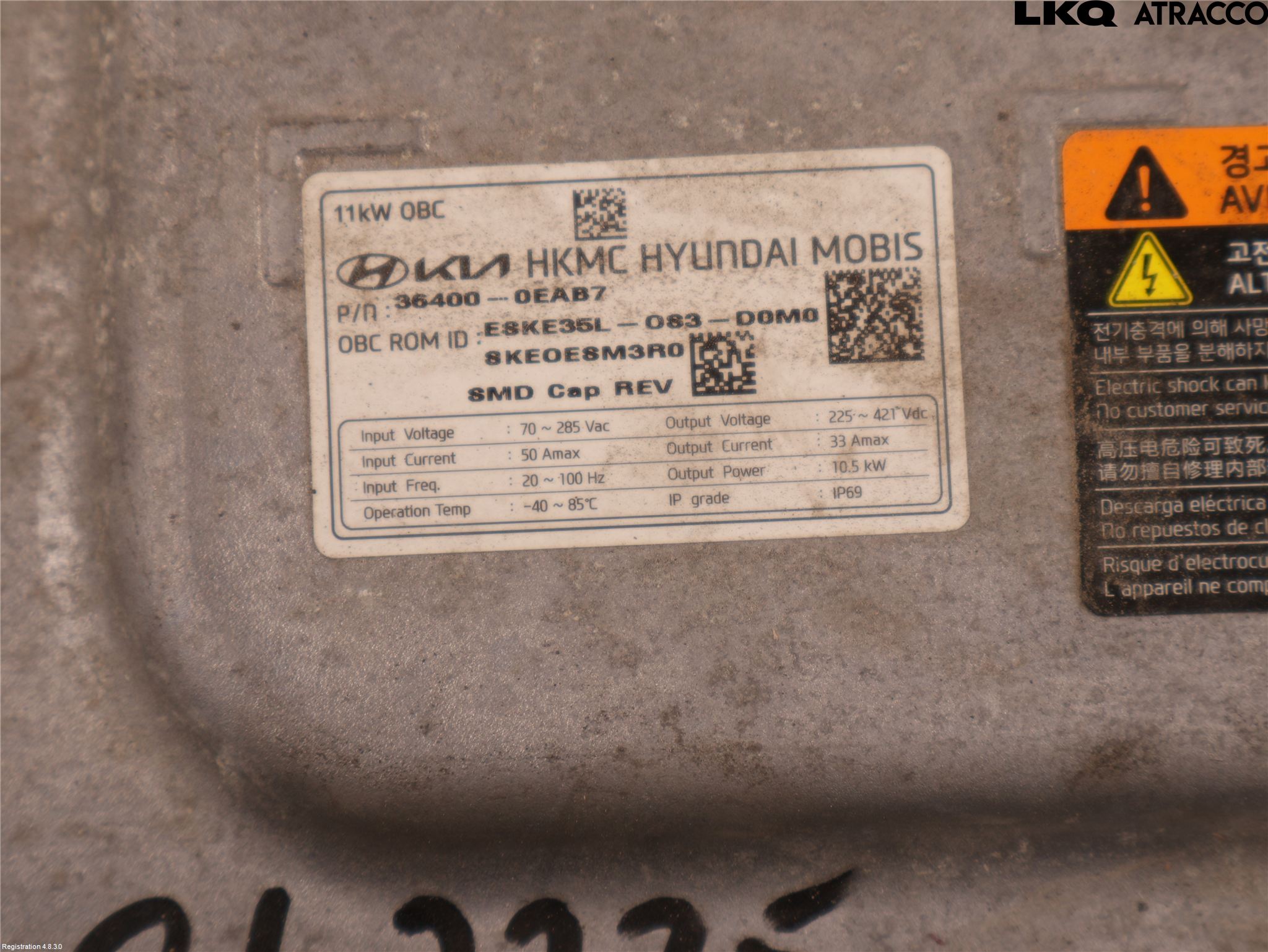 Kia SOUL 09- Batteriladdare Högspänning