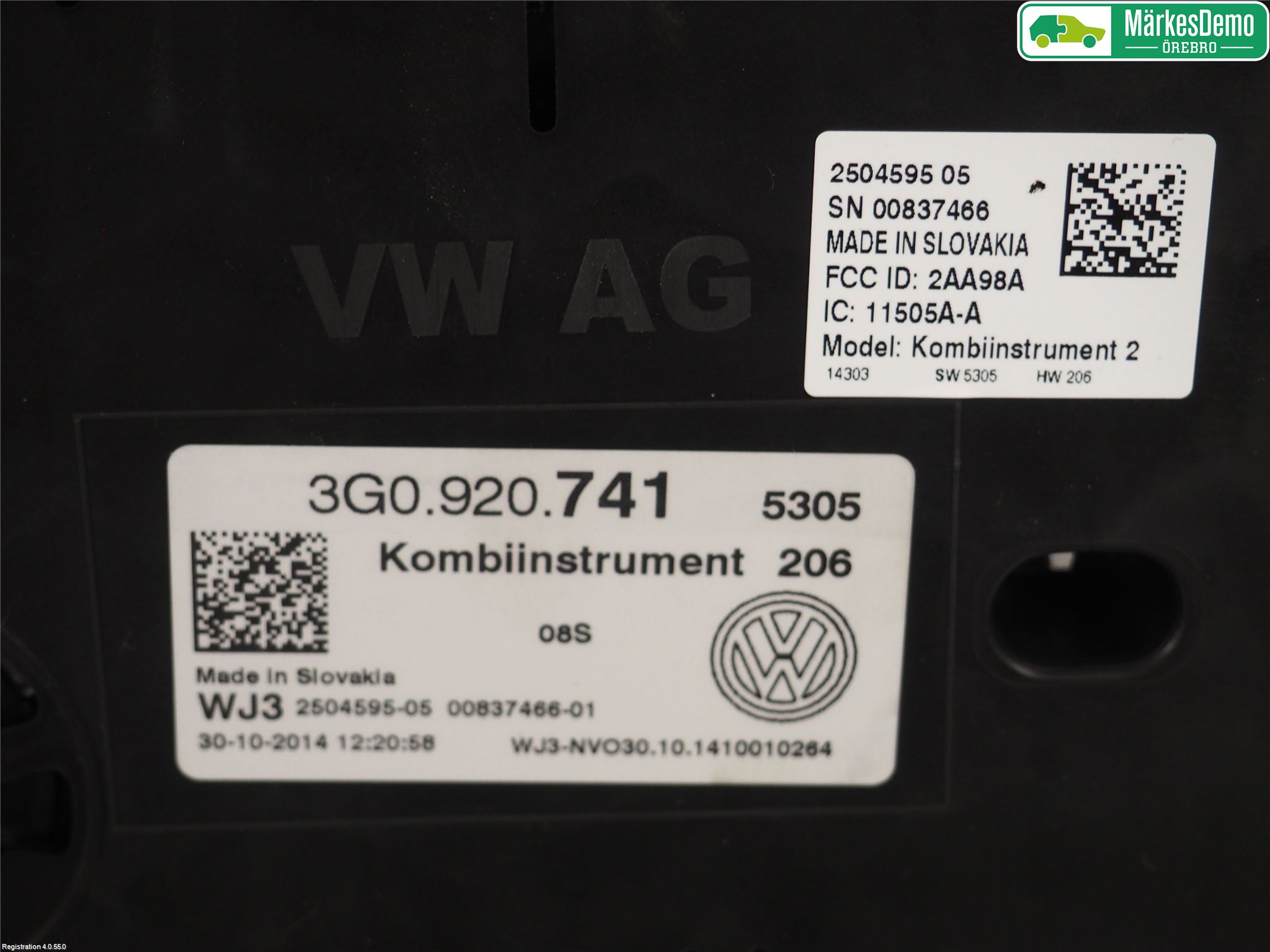Volkswagen VW PASSAT 15-19 Instrument Komb