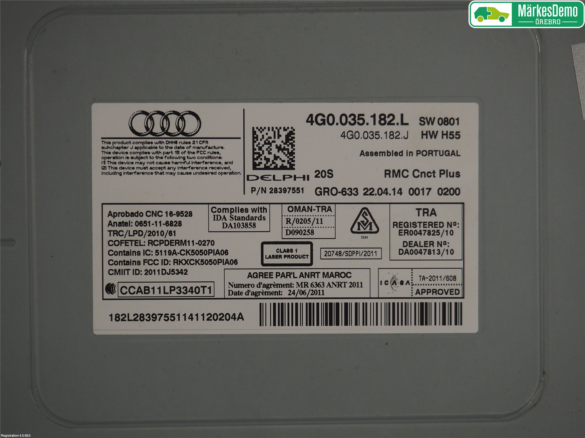 Audi A6/S6 4G 11-18 Cd Radio - Multimediapanel