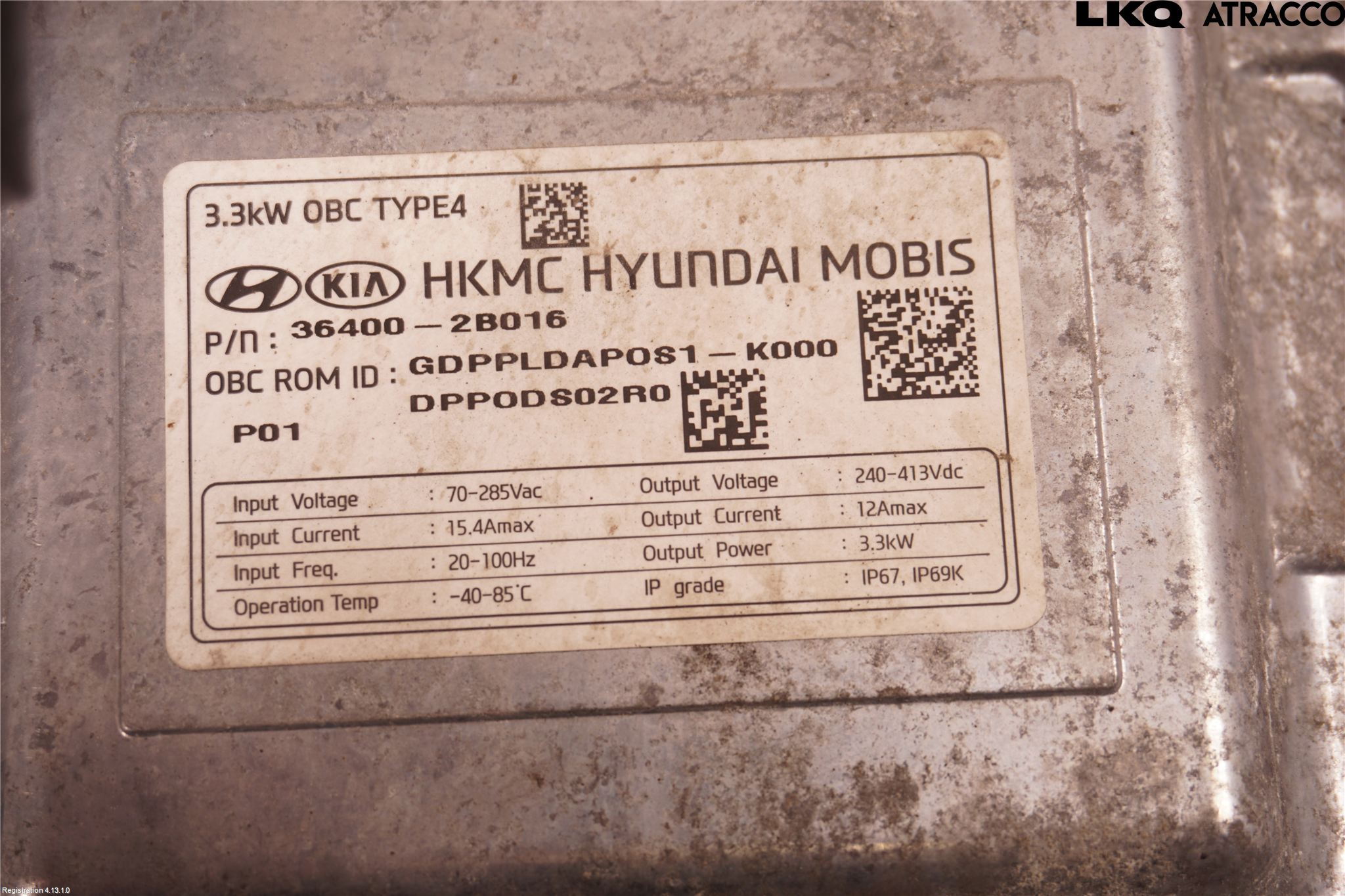 Kia NIRO (DE) 17-22 Batteriladdare Högspänning