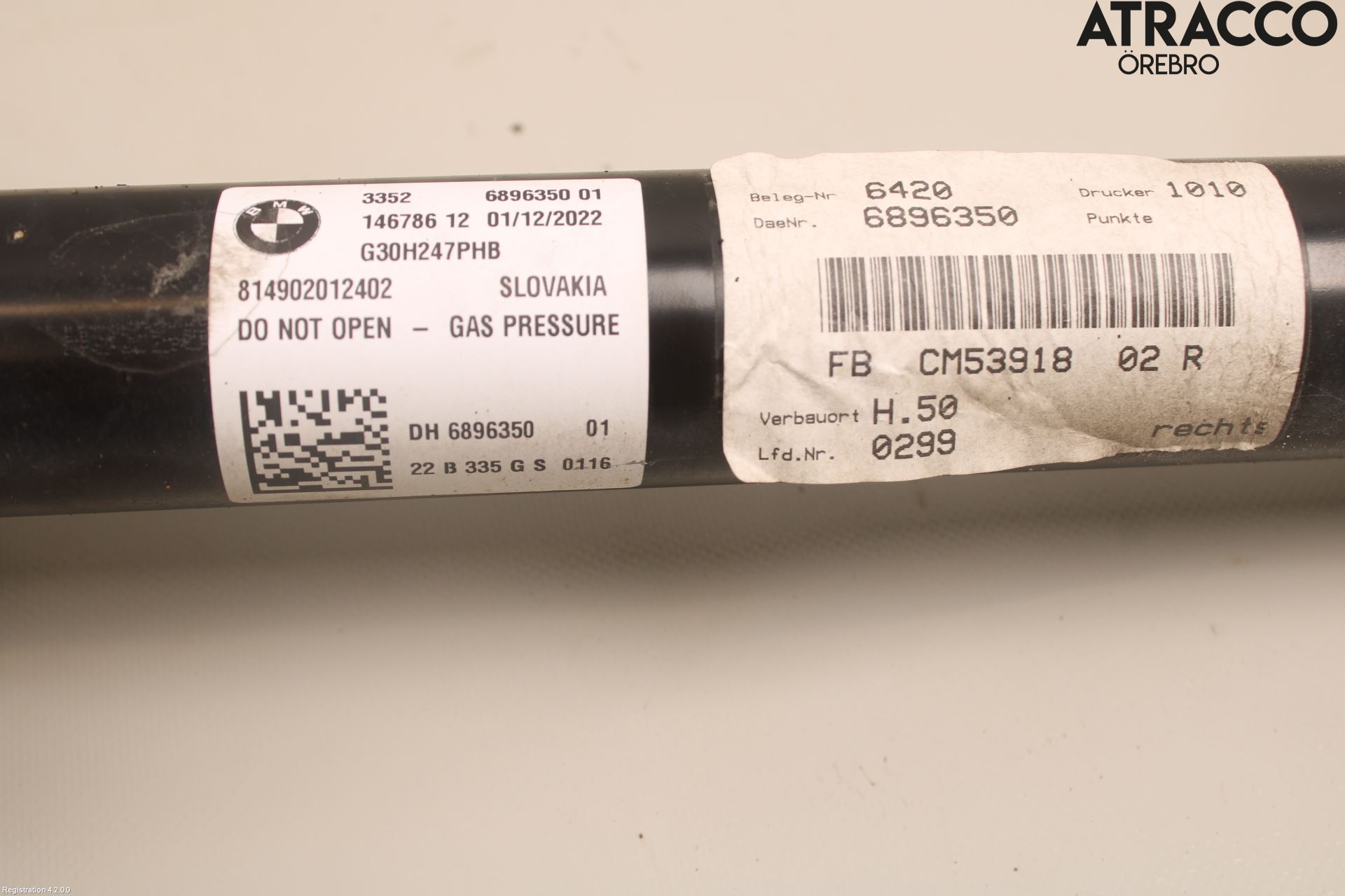 BMW 5 G30/G31/F90 17-23 Fjäderben Bak Höger