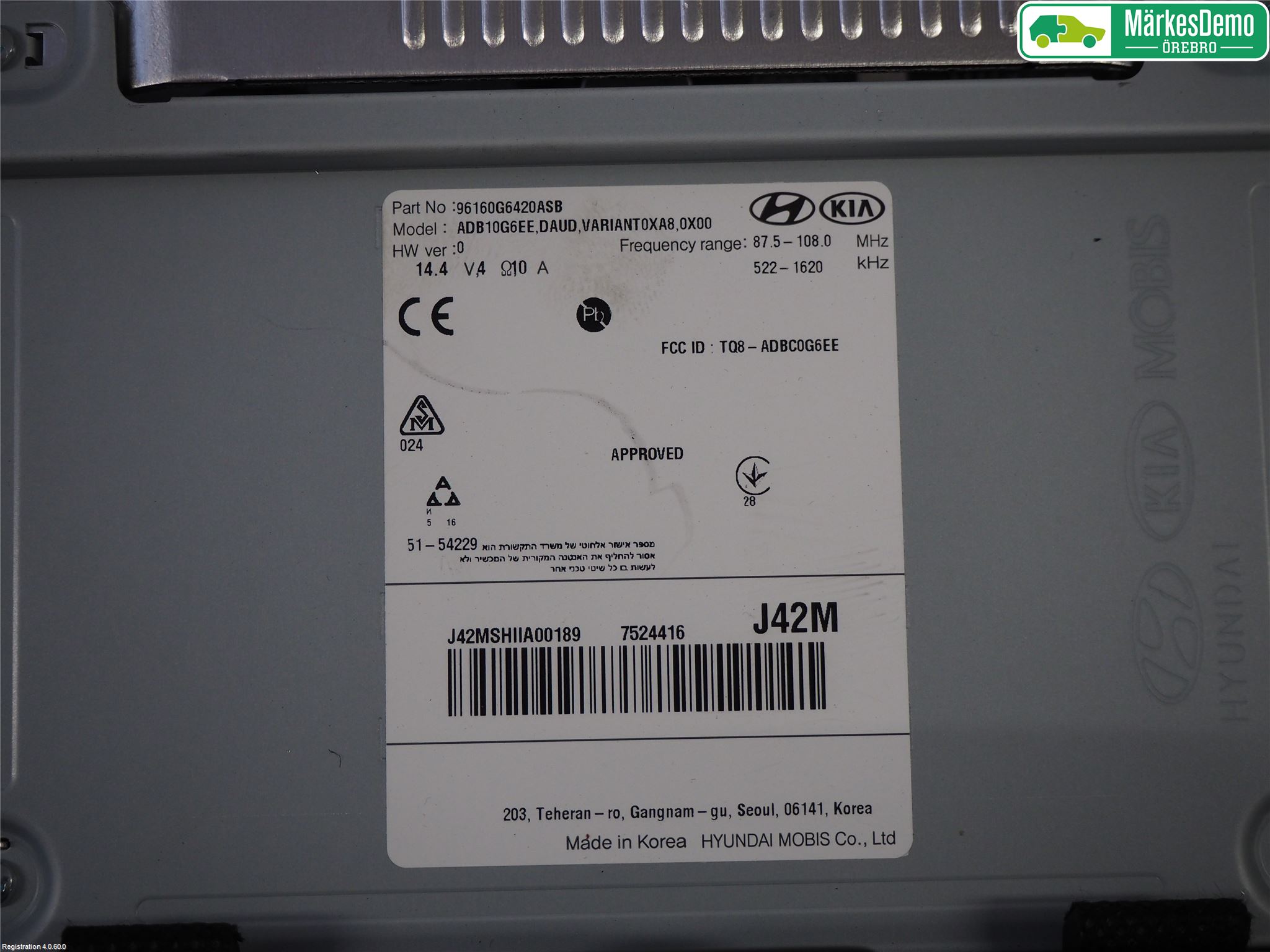 Kia PICANTO 17- Cd Radio - Multimediapanel