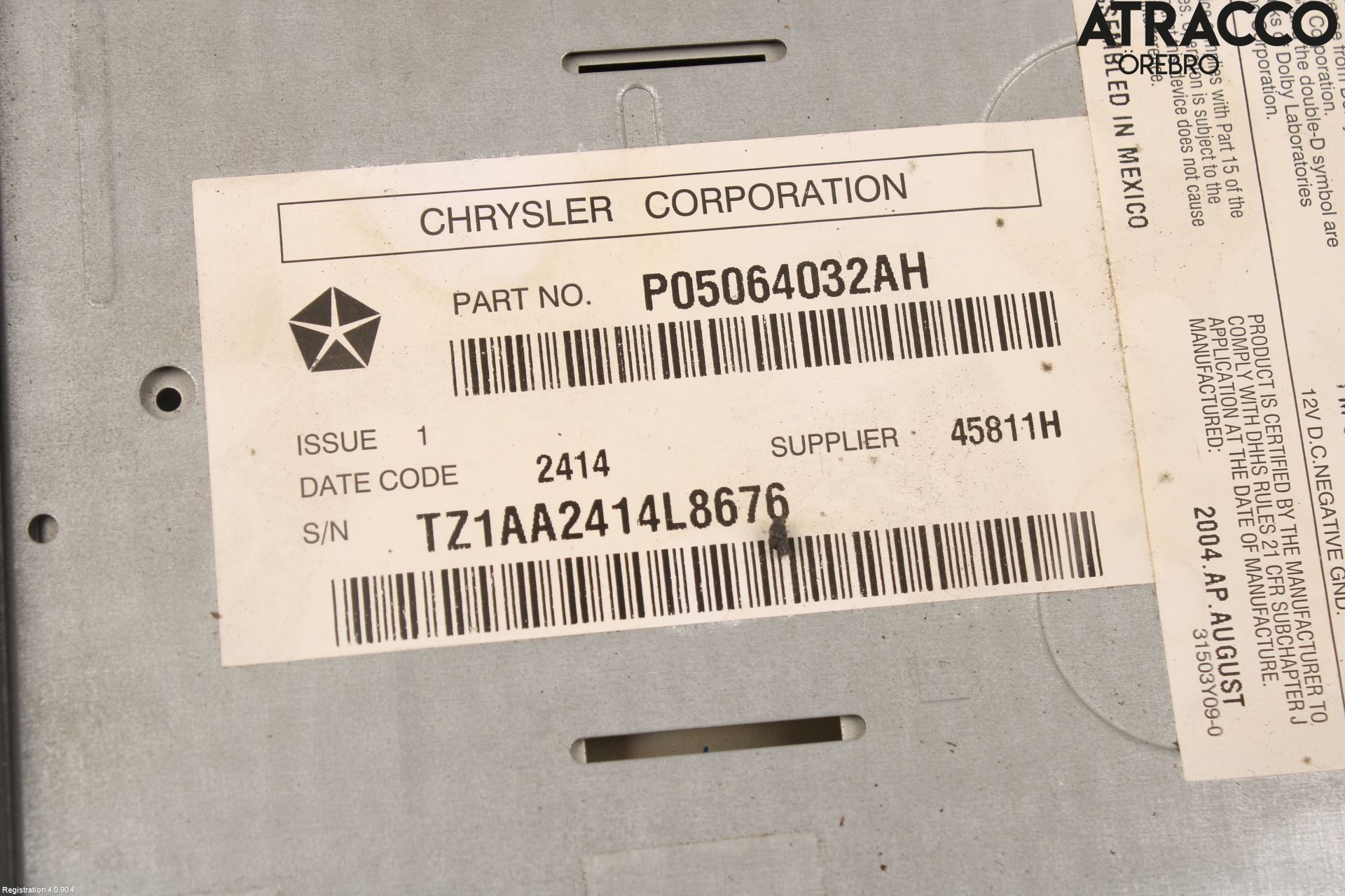 Dodge MAGNUM Cd Radio - Multimediapanel