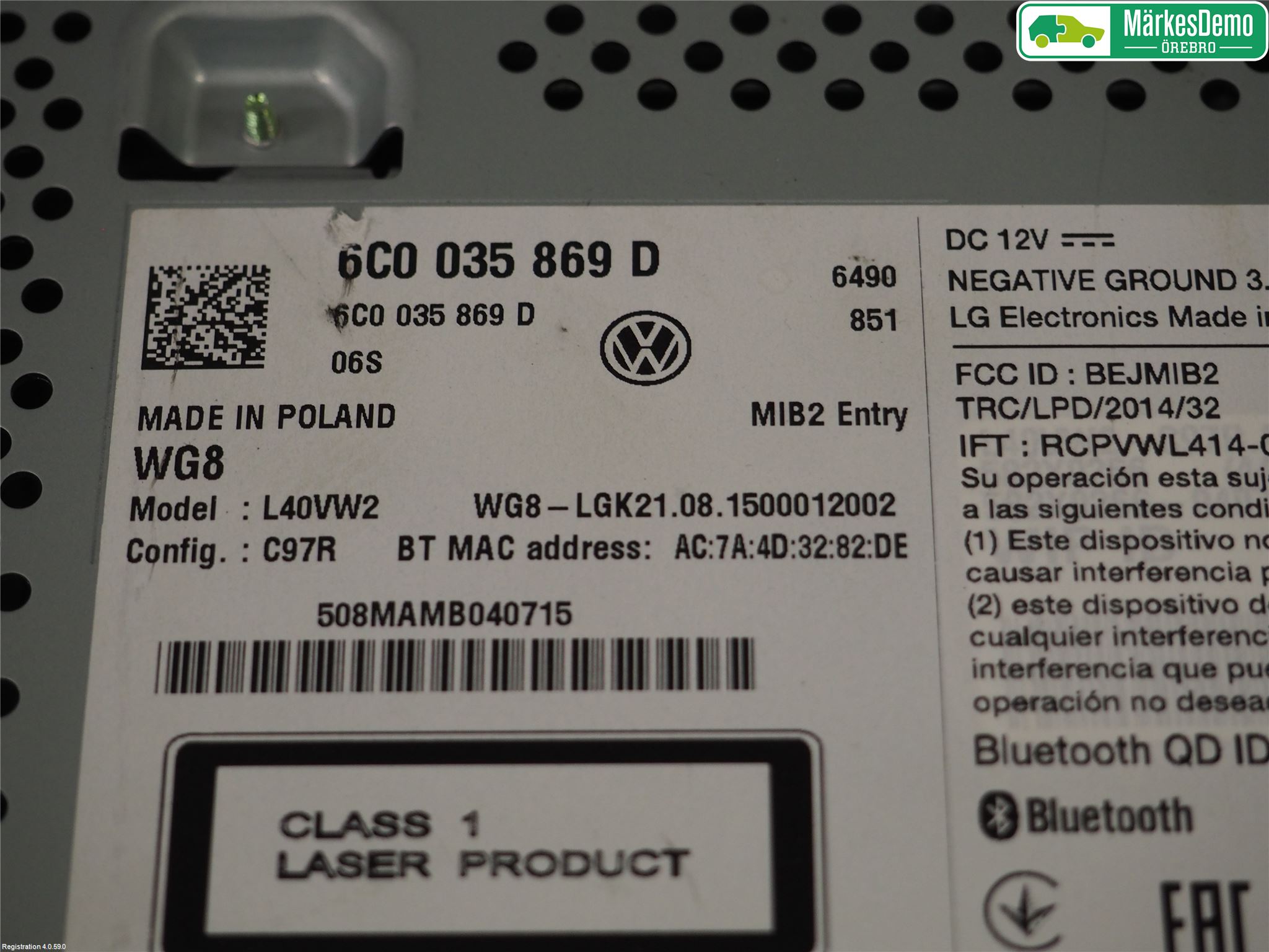 Volkswagen VW POLO 10-17 Radio