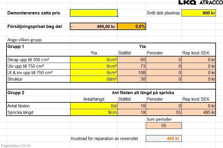 Subaru LEVORG 14-20 Bakljus Höger