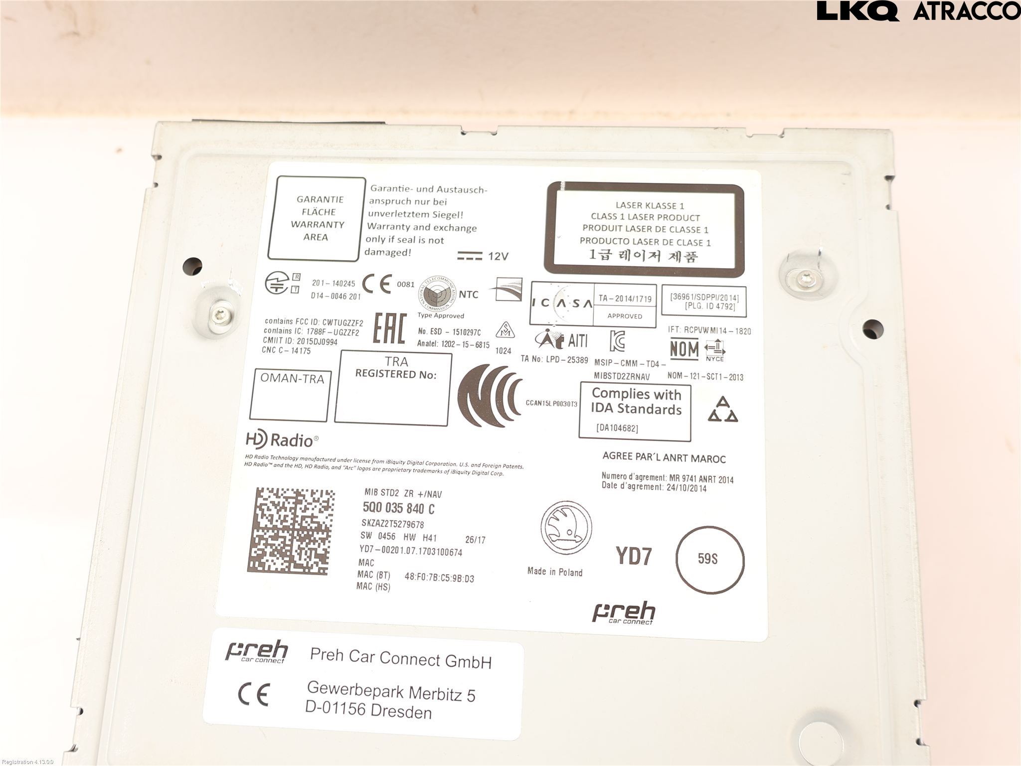 Skoda KODIAQ 17-24 Cd Radio - Multimediapanel