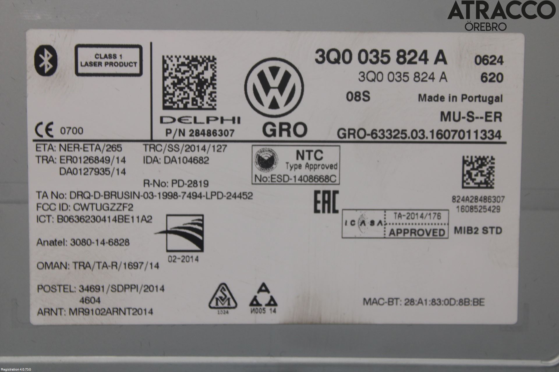 Volkswagen VW PASSAT 15-19 Radio