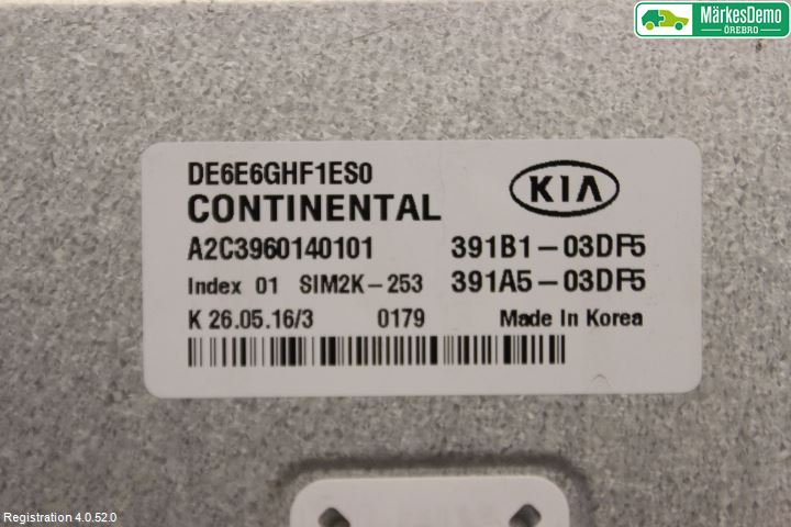 Kia NIRO (DE) 17-22 Styrenhet Insprut Bensin