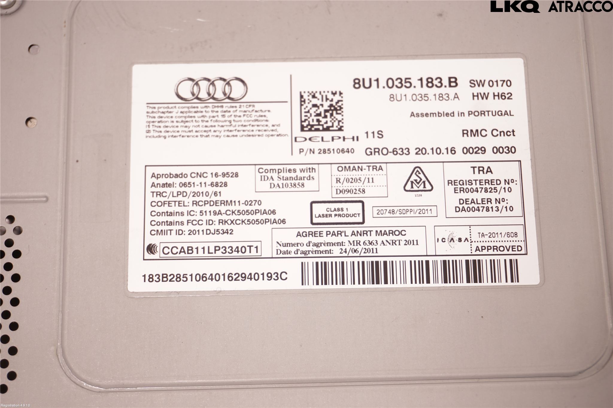 Audi Q3 8U 12-18 Cd Radio - Multimediapanel