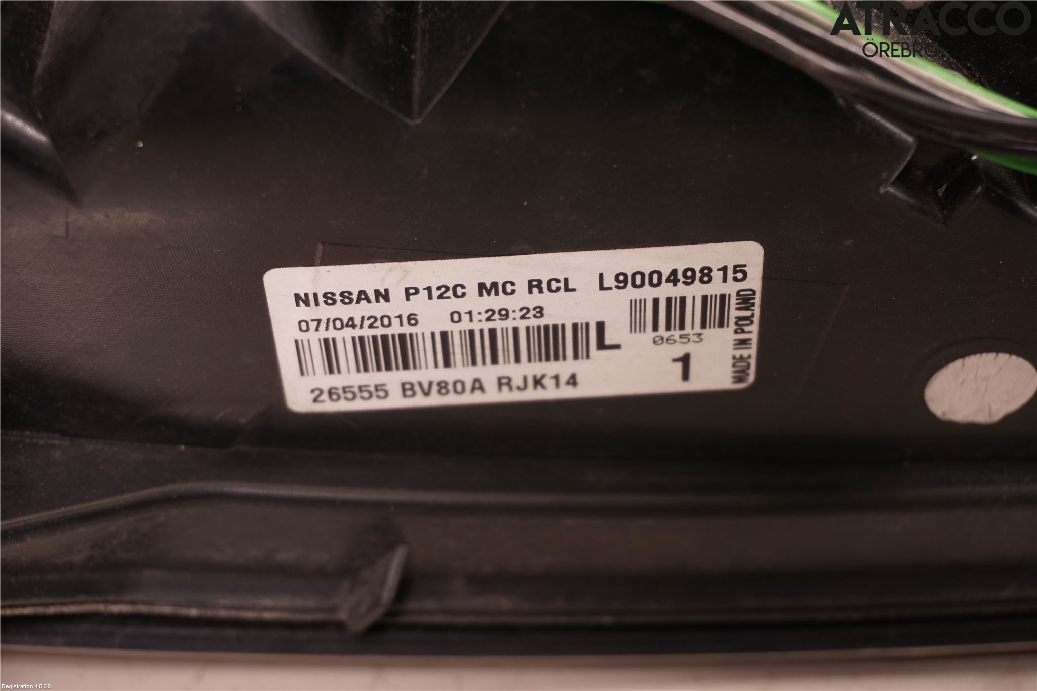 Nissan JUKE 14-19 Bakljus Vänster