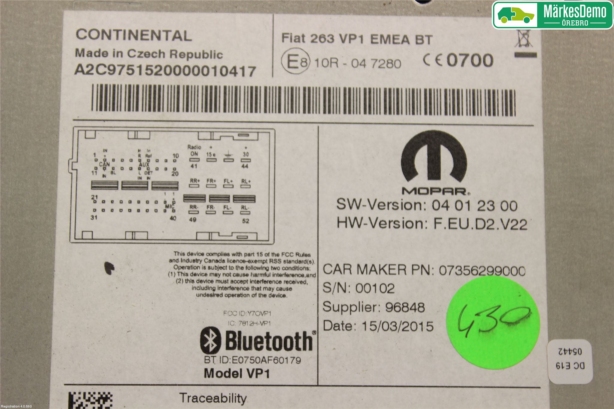 Fiat DOBLO CARGO Cd Radio - Multimediapanel