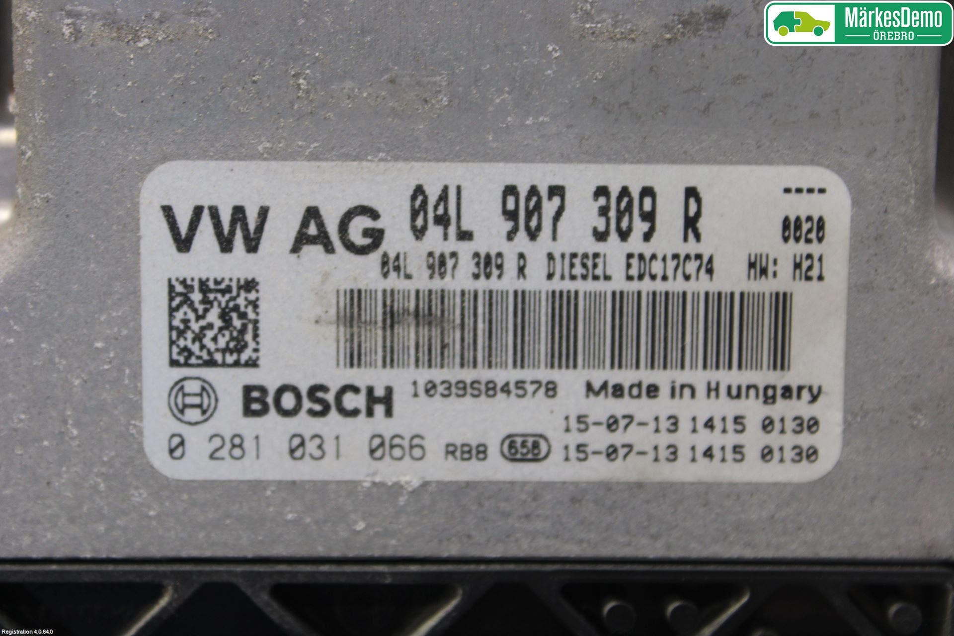 Volkswagen VW GOLF / E-GOLF VII 13-20 Styrenhet Insprut Bensin