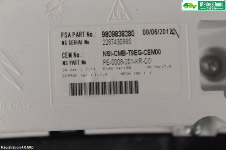 Peugeot 308 14-21 Instrument Komb