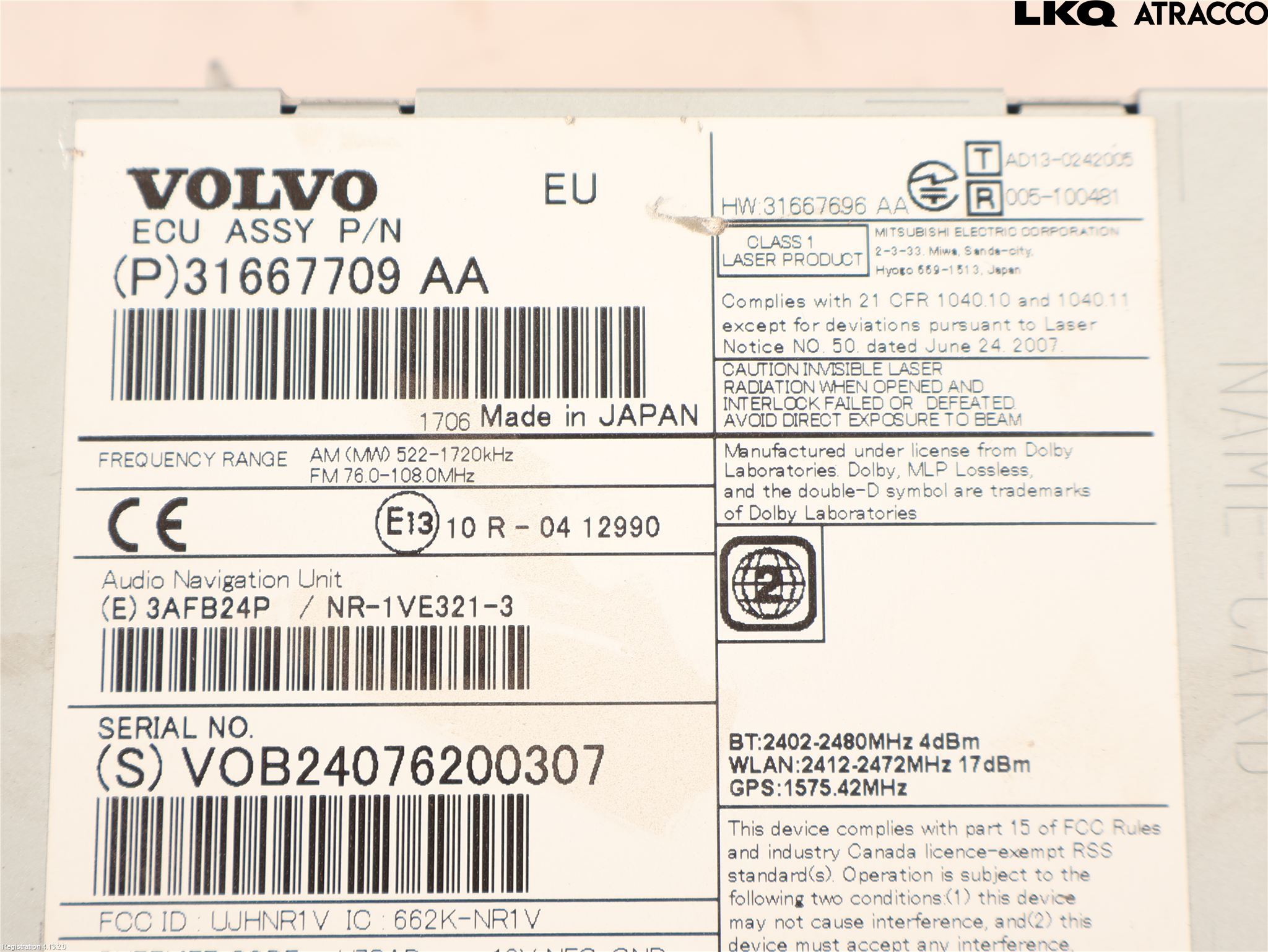 Volvo XC60 14-17 Styrenhet Multimedia