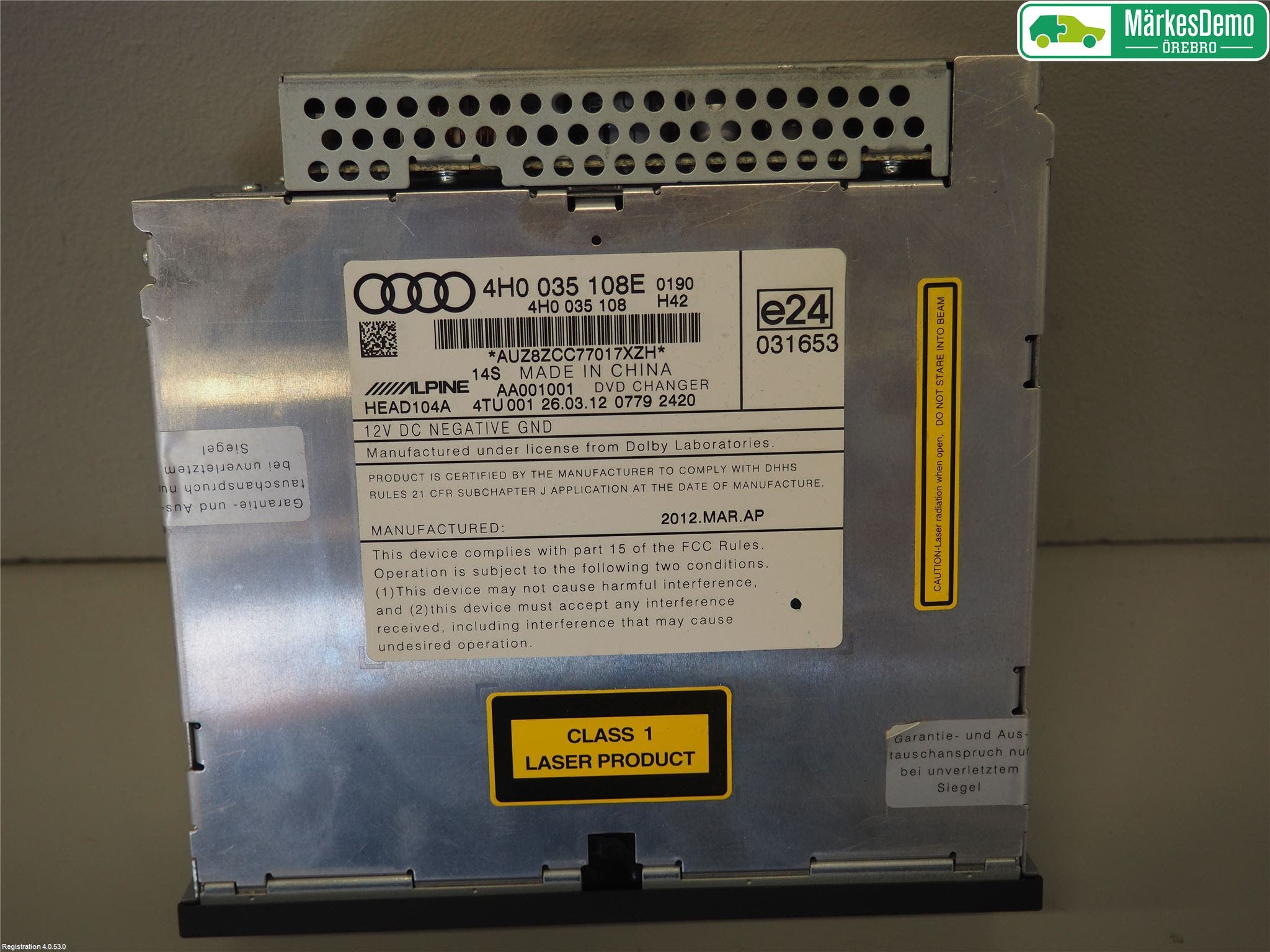 Audi A8/S8 4H 10-17 Cd Växlare