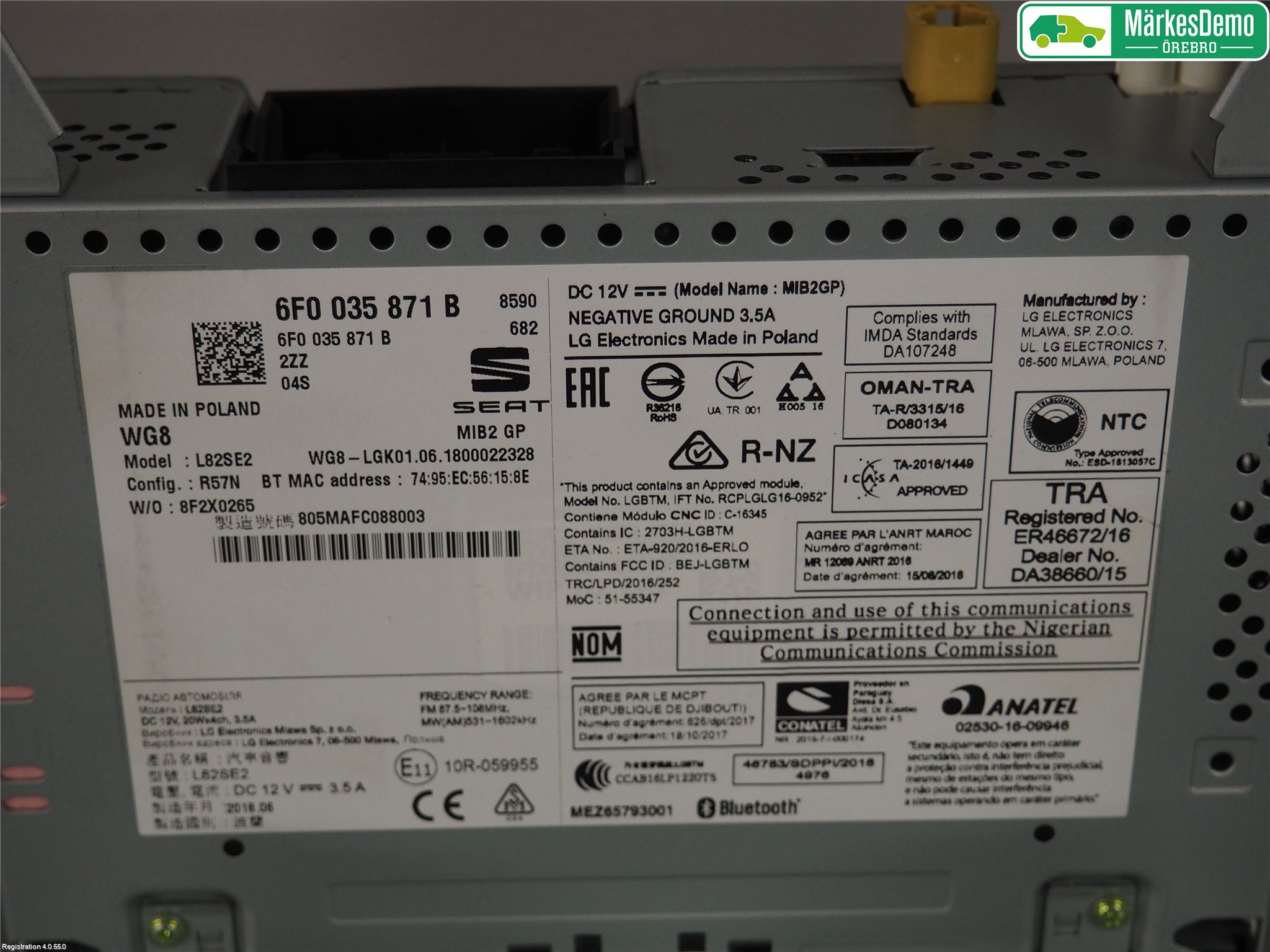 Seat ARONA Cd Radio - Multimediapanel
