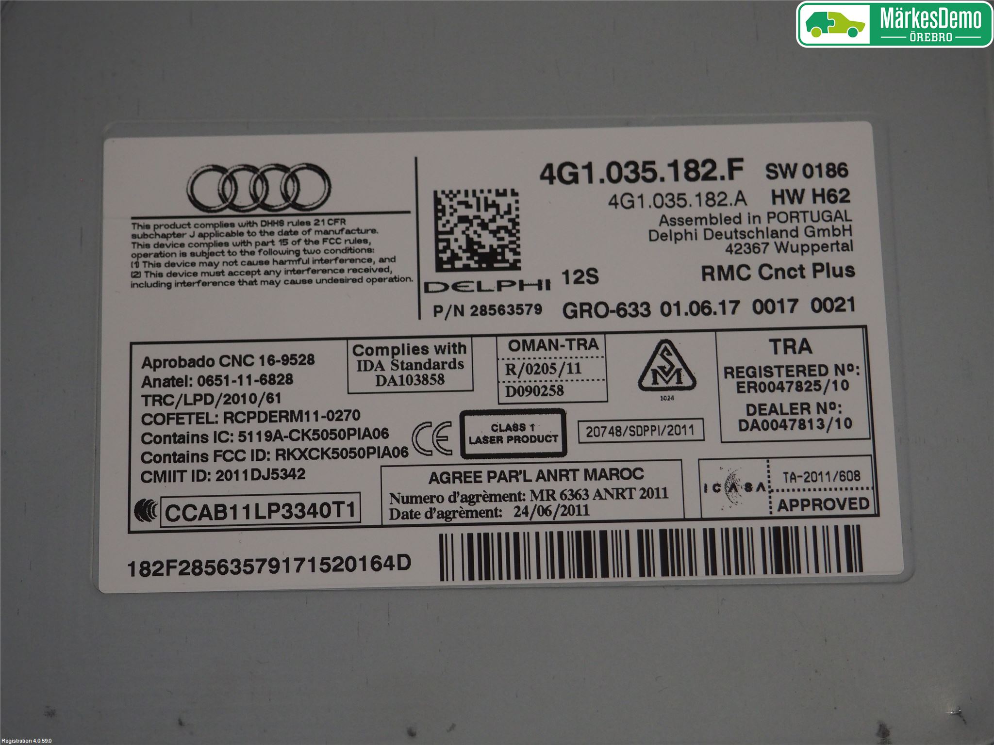 Audi A6/S6 4G 11-18 Cd Radio - Multimediapanel