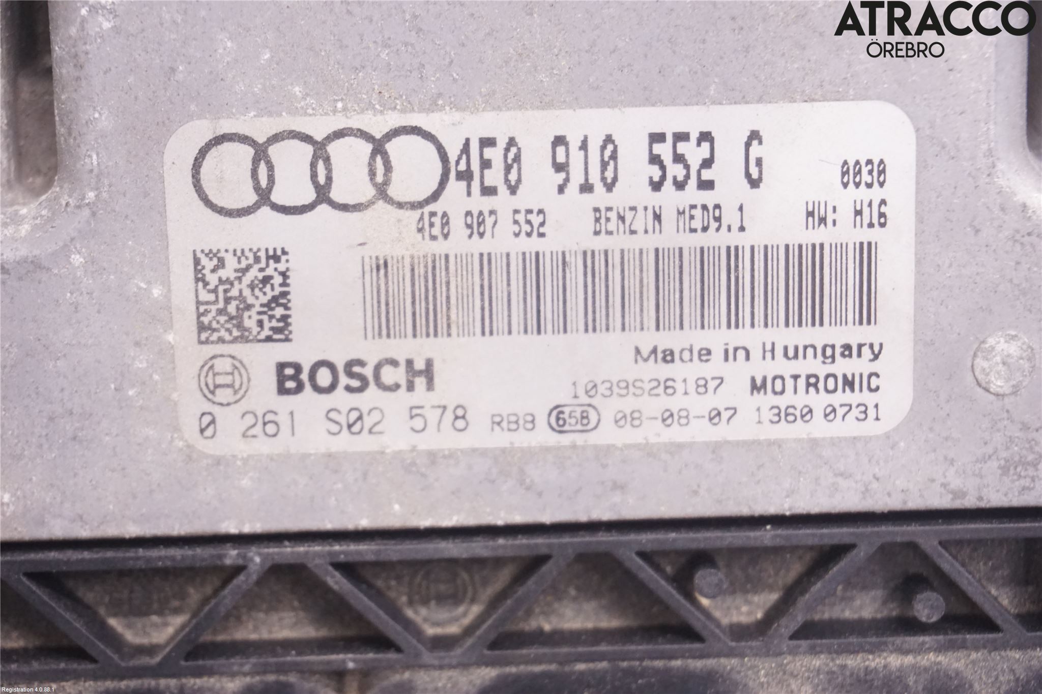 Audi A8/S8 4E  02-09 Styrenhet Insprut Bensin