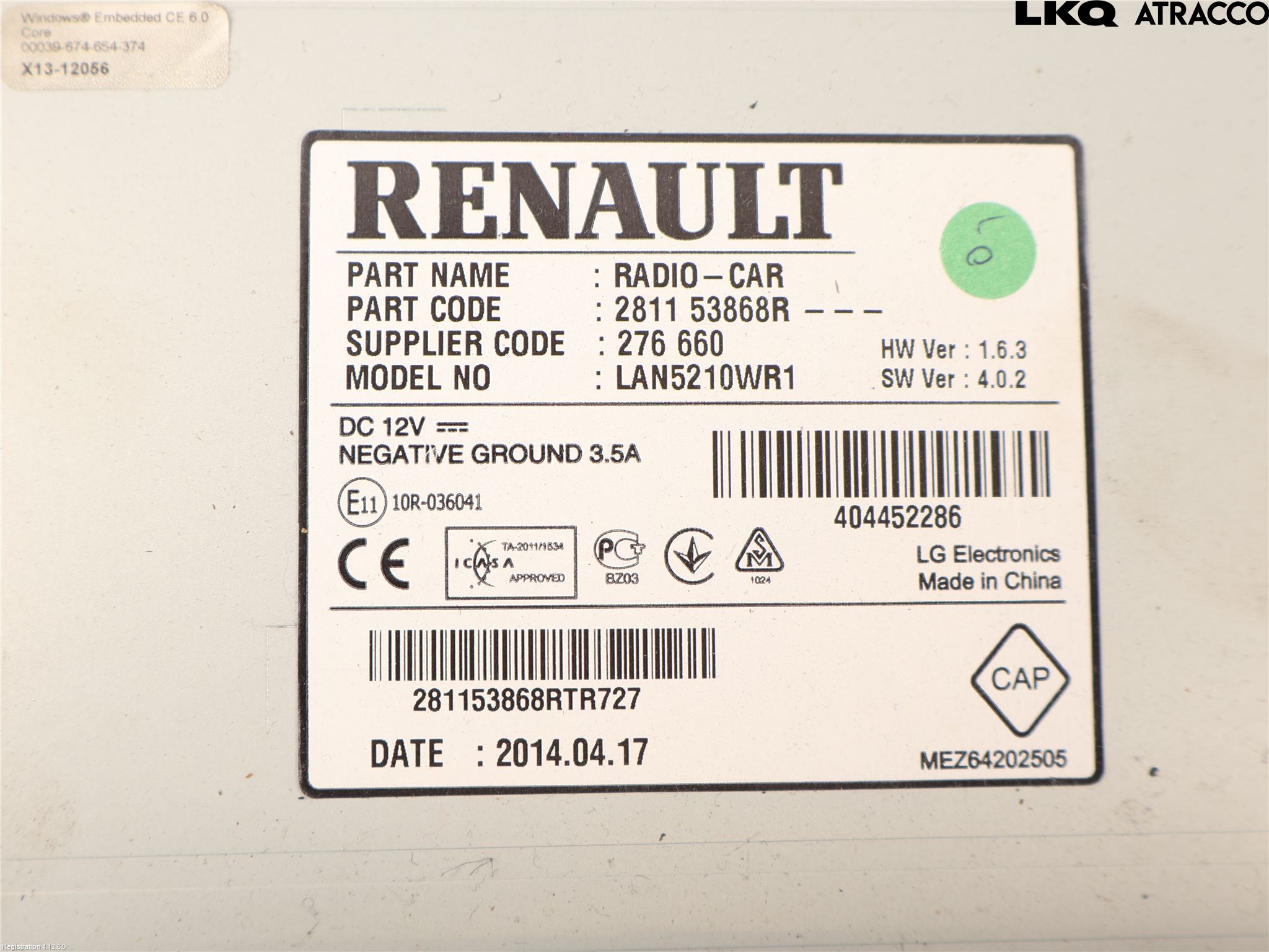 Renault CLIO IV 12-16 Cd Radio - Multimediapanel
