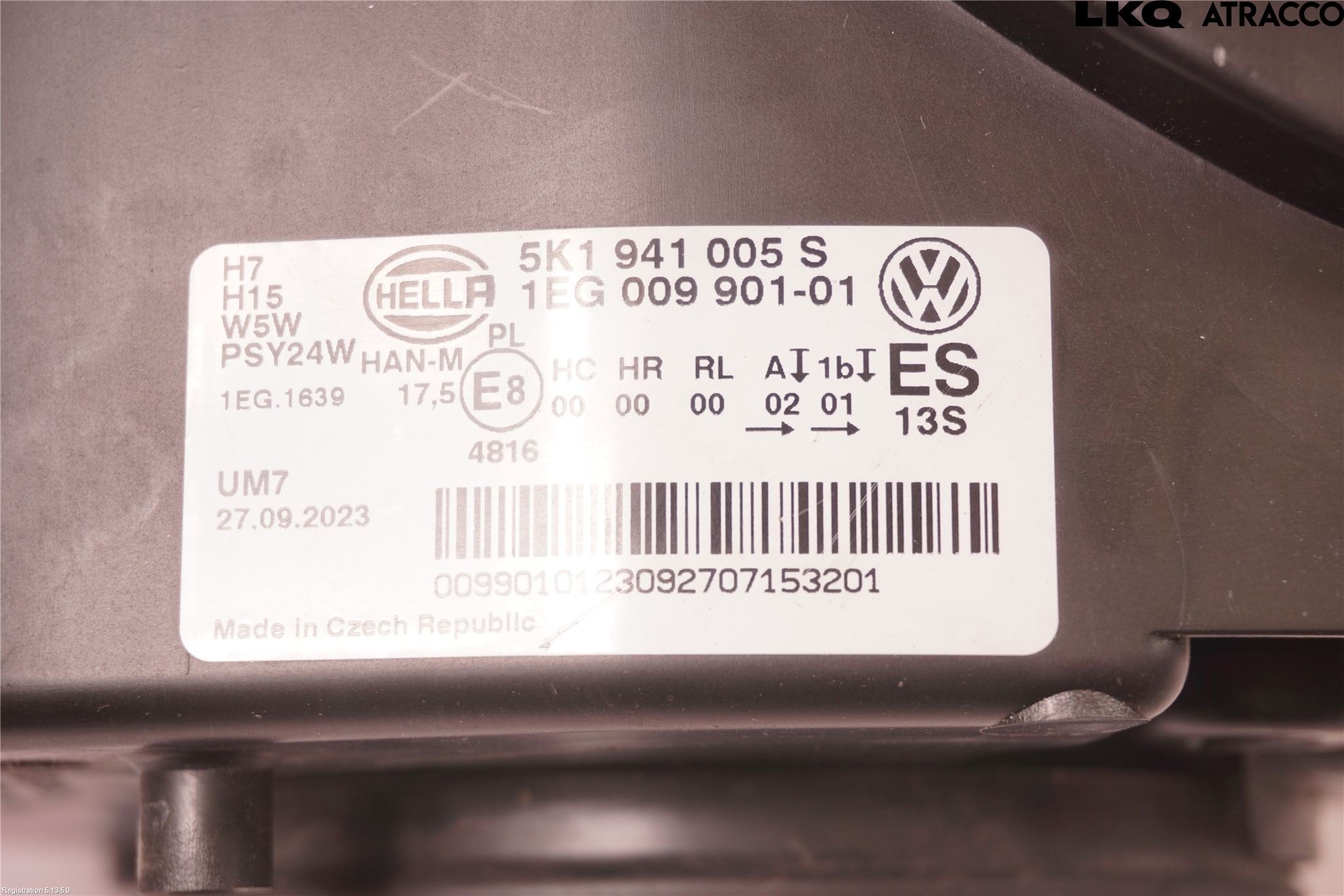 Volkswagen VW GOLF VI 09-13 Strålkastare Vänster