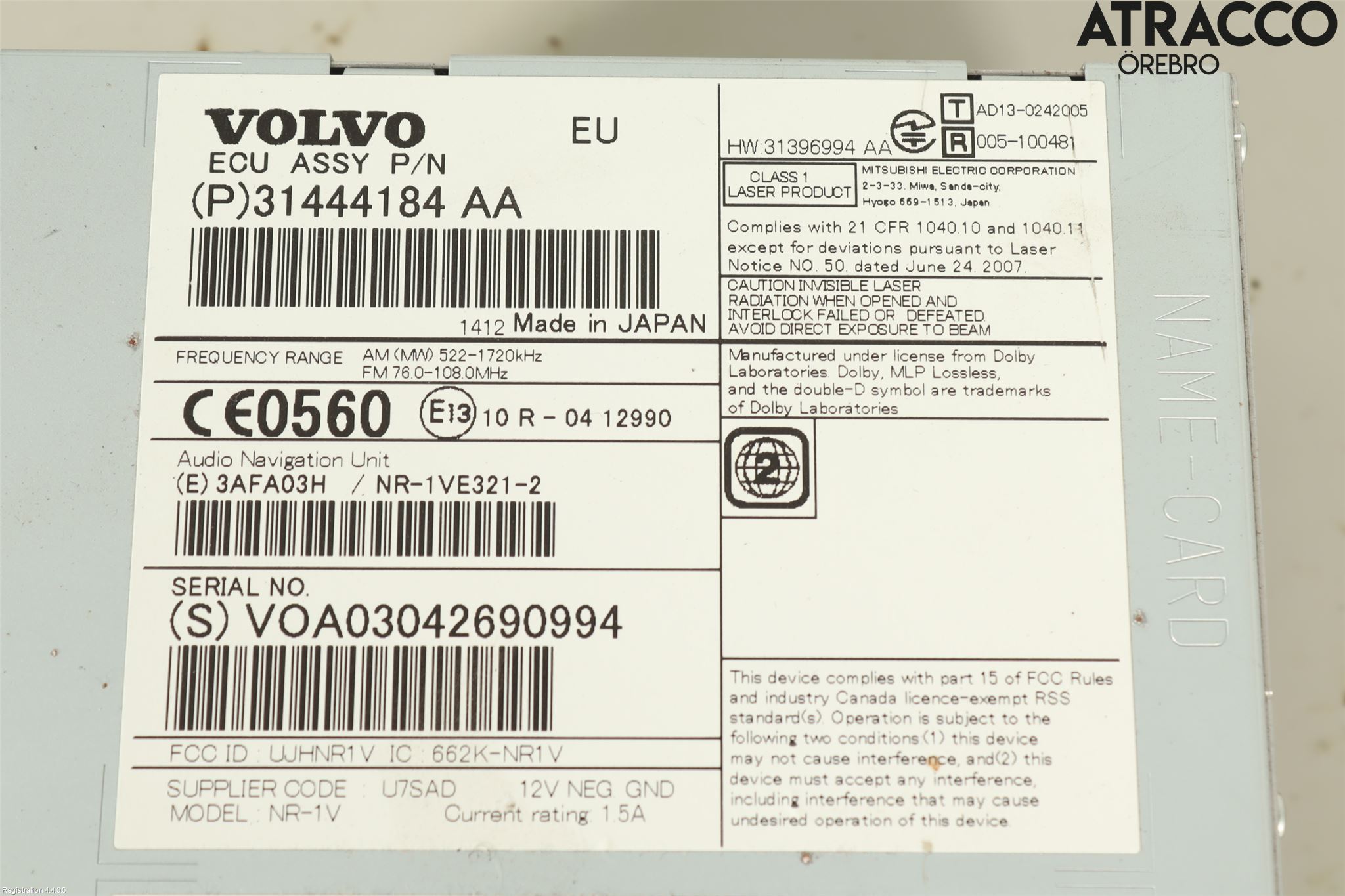 Volvo V70 14-16 Cd Radio - Multimediapanel