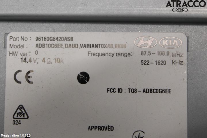 Kia PICANTO 17- Cd Radio - Multimediapanel