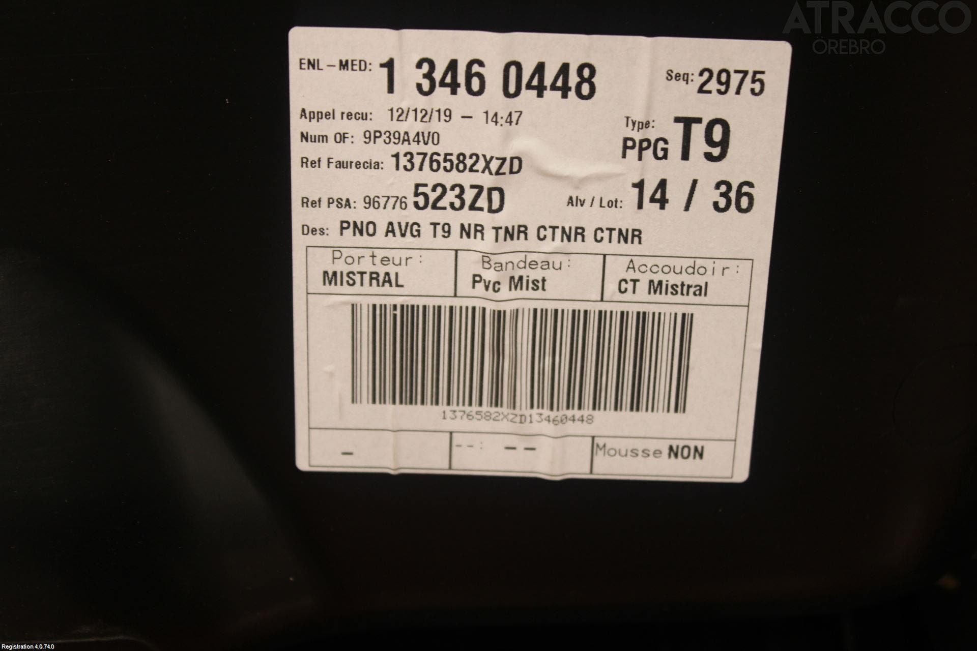 Peugeot 308 14-21 Dörrklädsel Vä