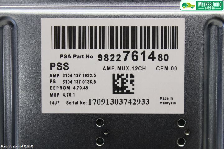 Peugeot 5008 17-24 Radio-Stereo Förstärkare