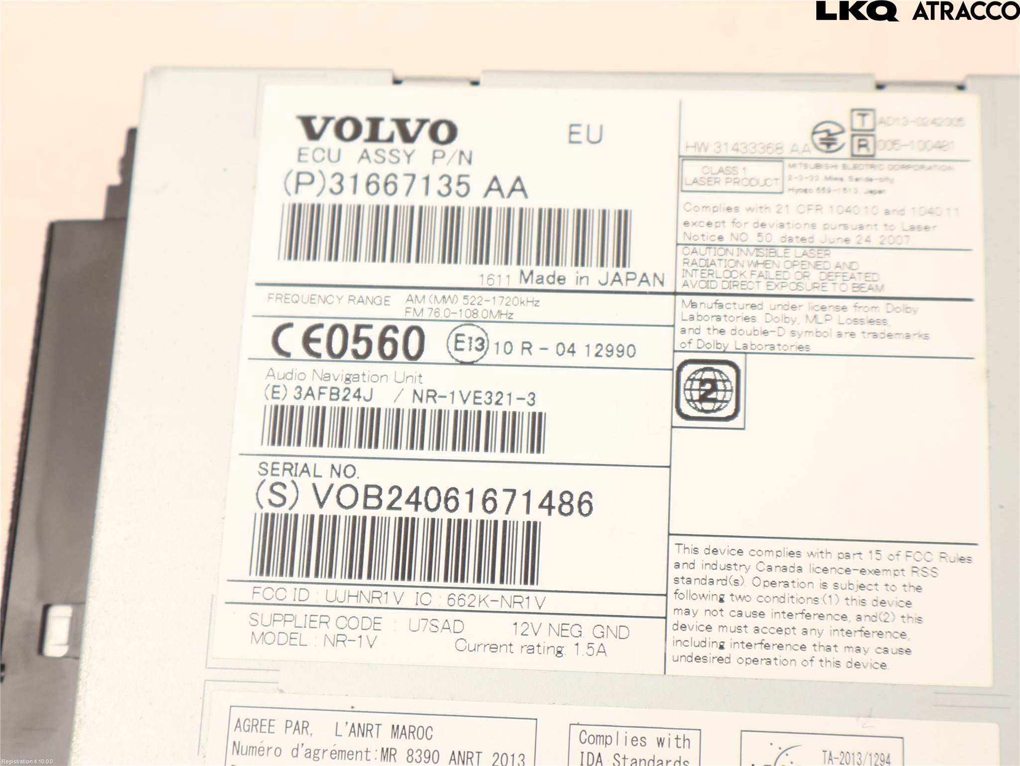 Volvo V60 14-18 Styrenhet Multimedia