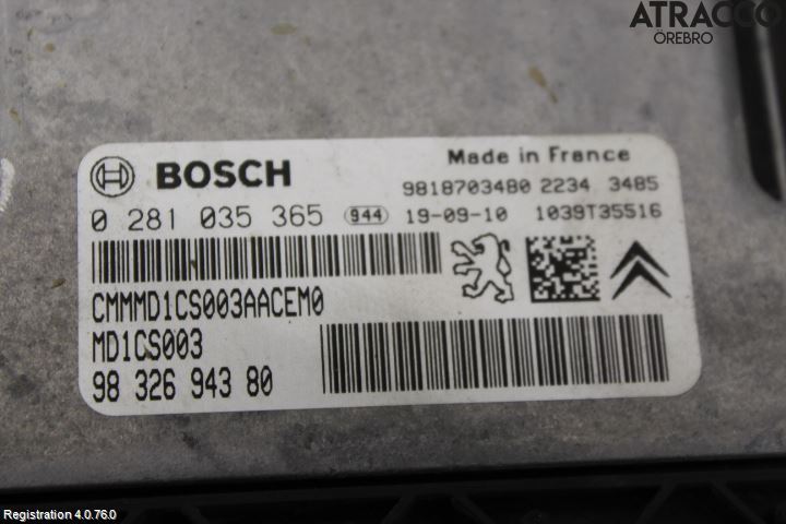 Peugeot PARTNER/E-PARTNER 19- Styrenhet Insprut Bensin