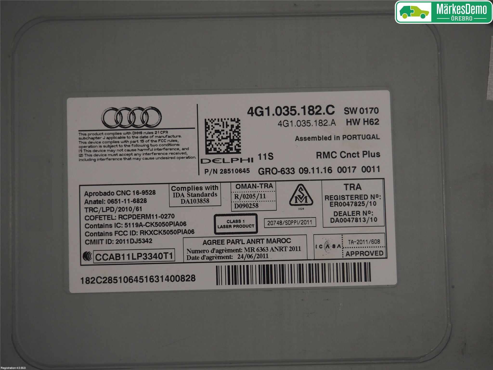 Audi A6/S6 4G 11-18 Cd Radio - Multimediapanel