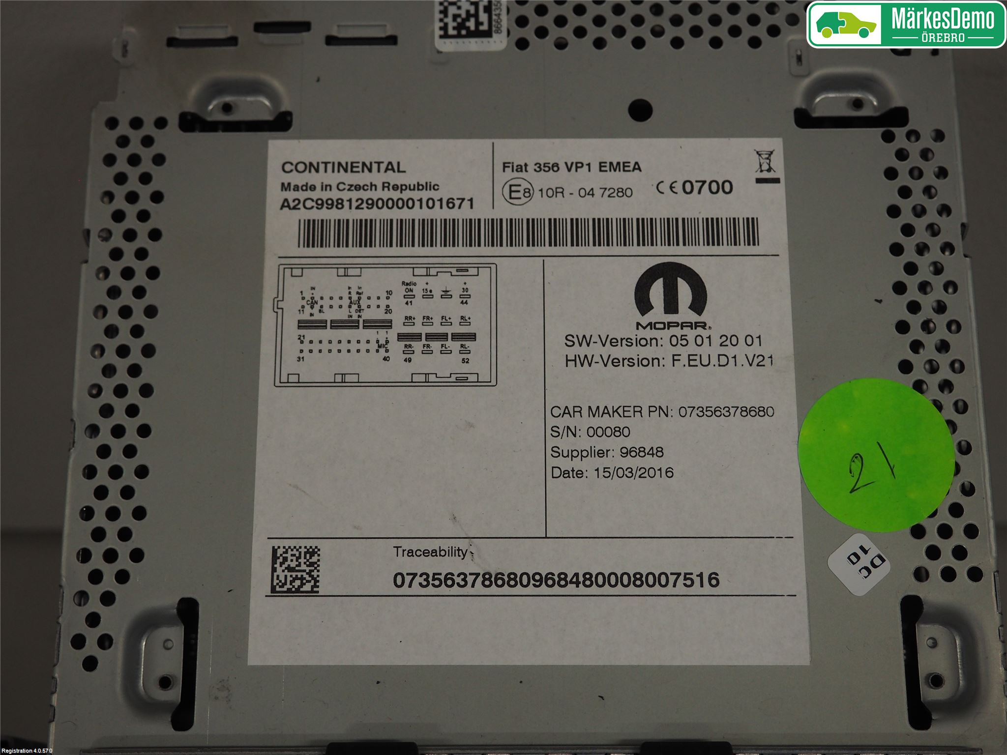 Fiat TIPO/CROSS 16- Radio