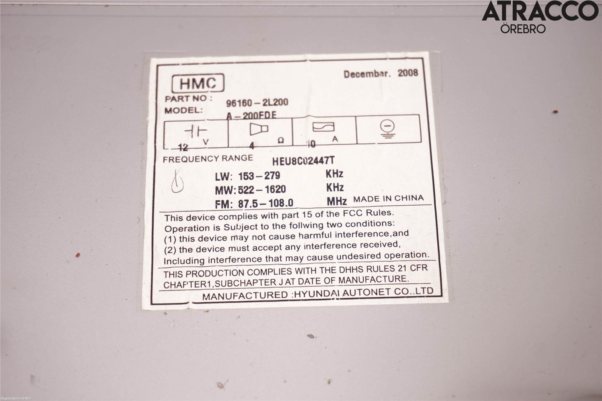 Hyundai i30 FD 07-12 Cd Radio - Multimediapanel