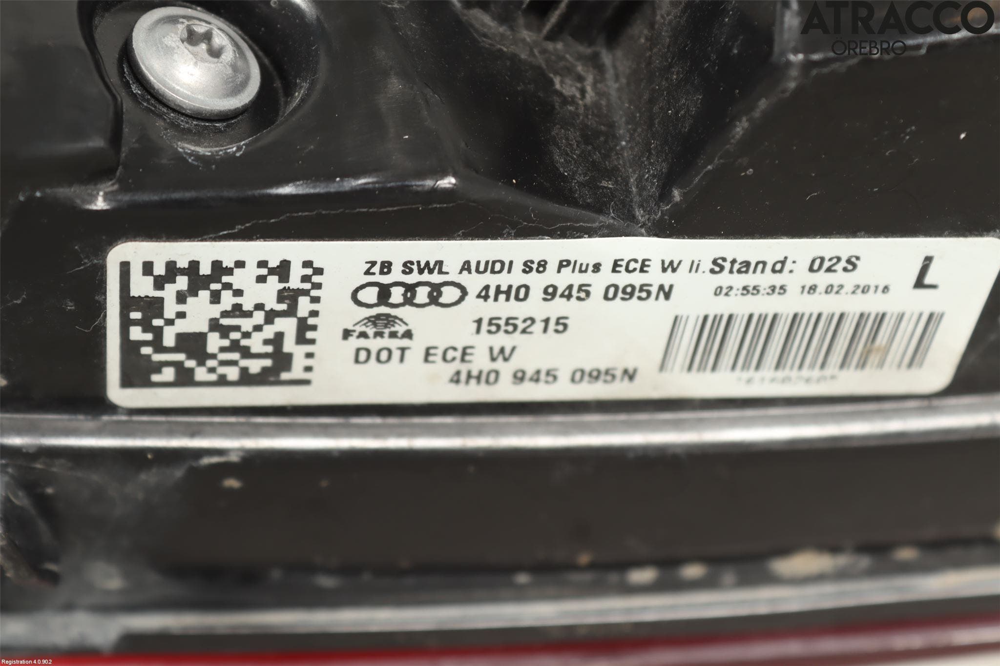 Audi A8/S8 4H 10-17 Bakljus Vänster