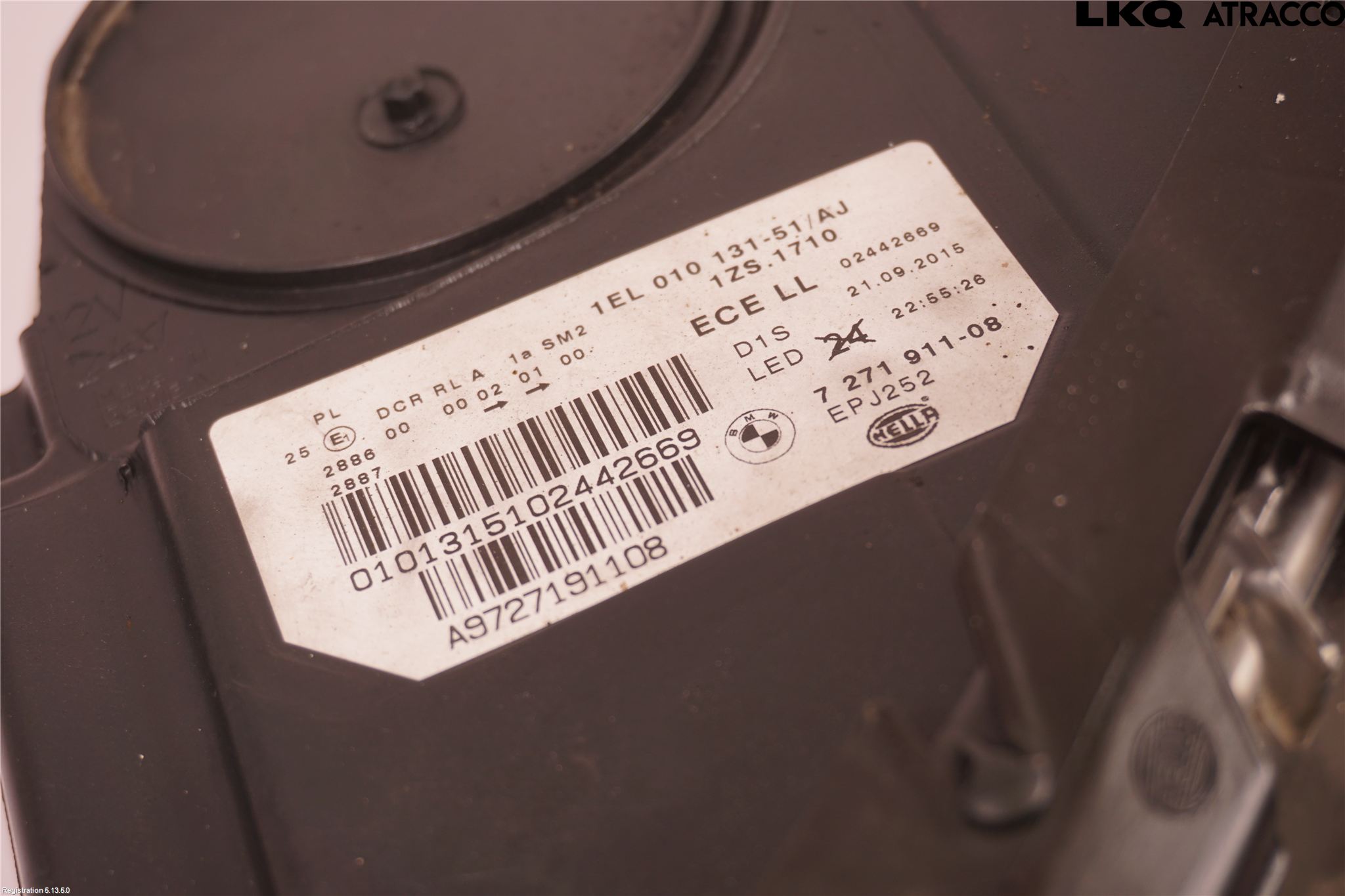 BMW 5 F10/F11/F18 09-17 Strålkastare Vänster