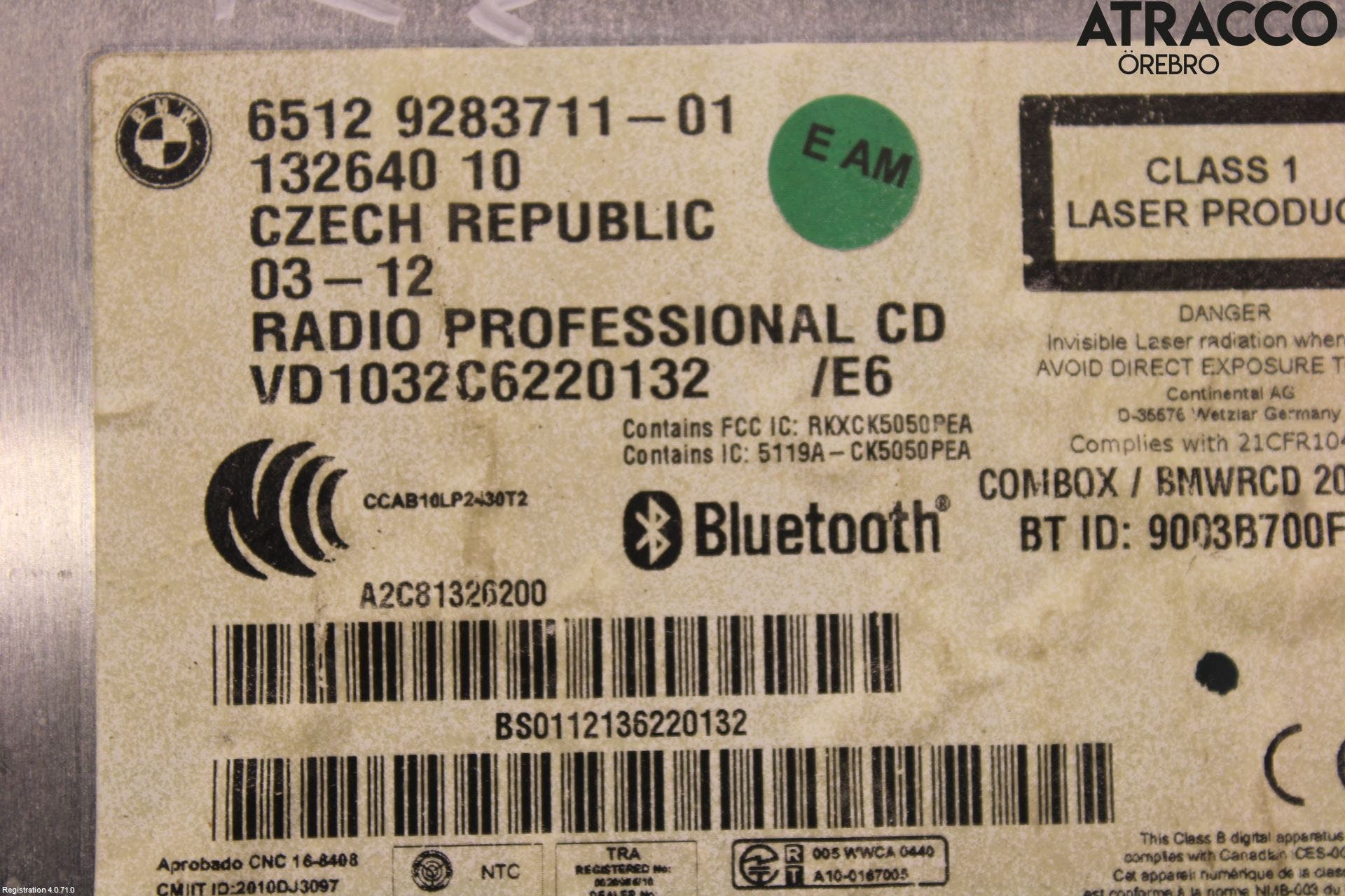 BMW 3 E90/91 SED/TOU 05-12 Cd Radio - Multimediapanel