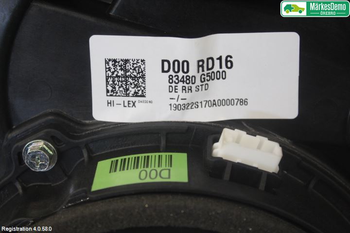 Kia NIRO (DE) 17-22 Fönsterhissmekanism