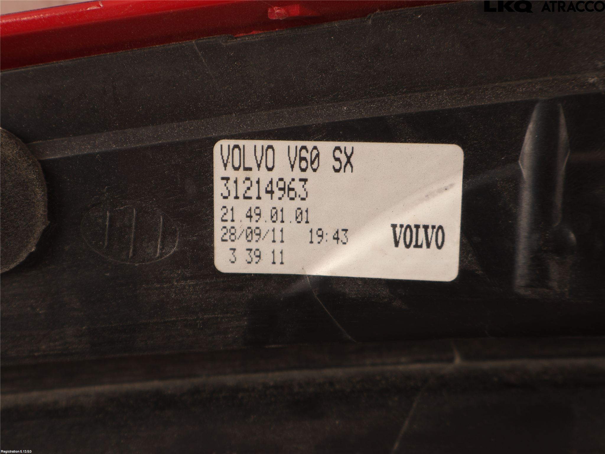 Volvo V60 11-13 Bakljus Vänster
