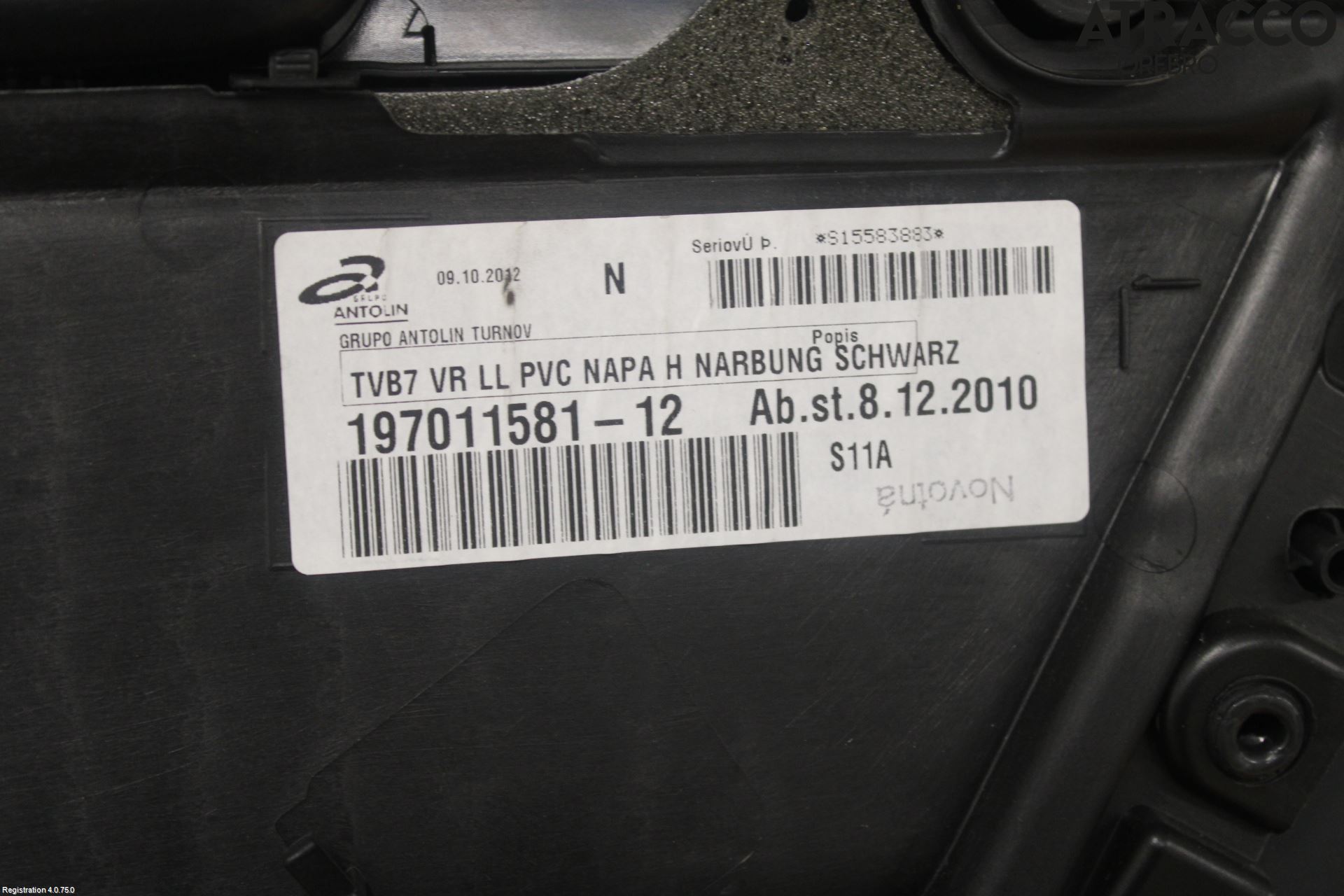 Volkswagen VW PASSAT 11-14 Dörrklädsel Hö