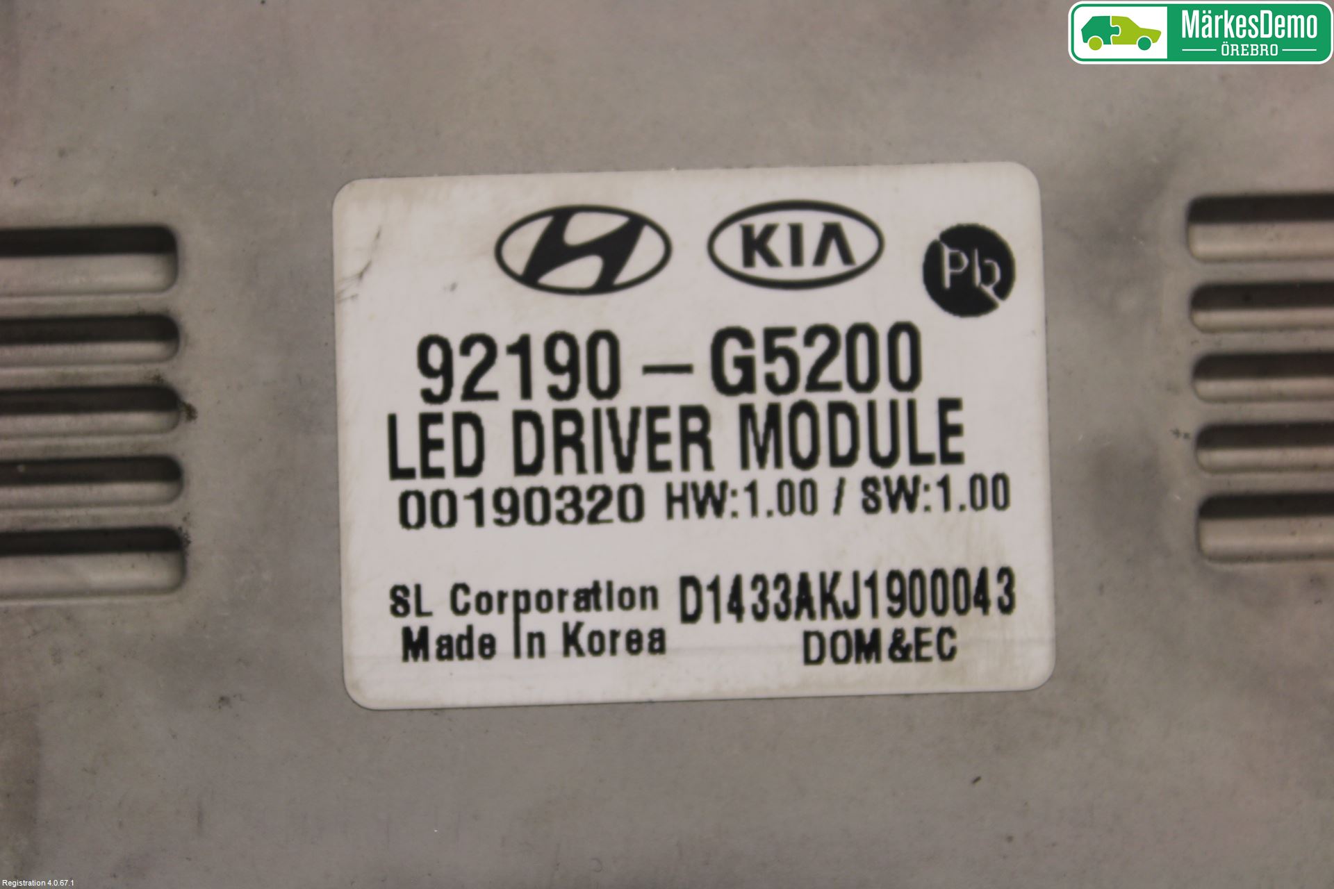 Kia NIRO (DE) 17-22 Styrenhet Strålkastare