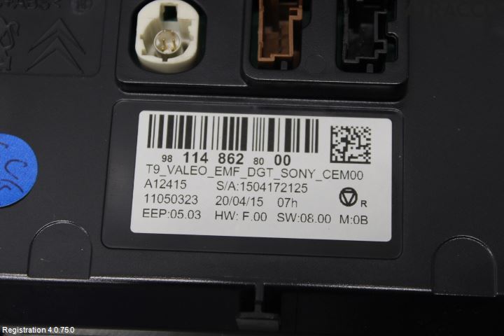 Peugeot 308 14-21 Bildskärm