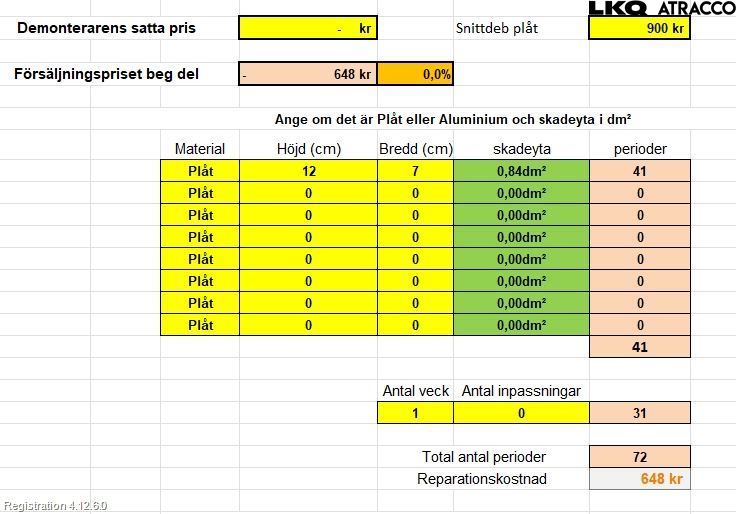 Skoda FABIA 07-14 Dörr Bak Vänster