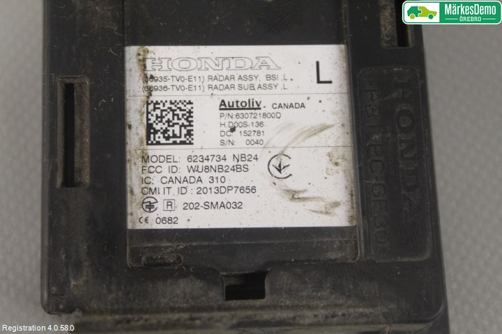 Honda CIVIC 12-16 Sensor Aktivt Kollisionsskydd