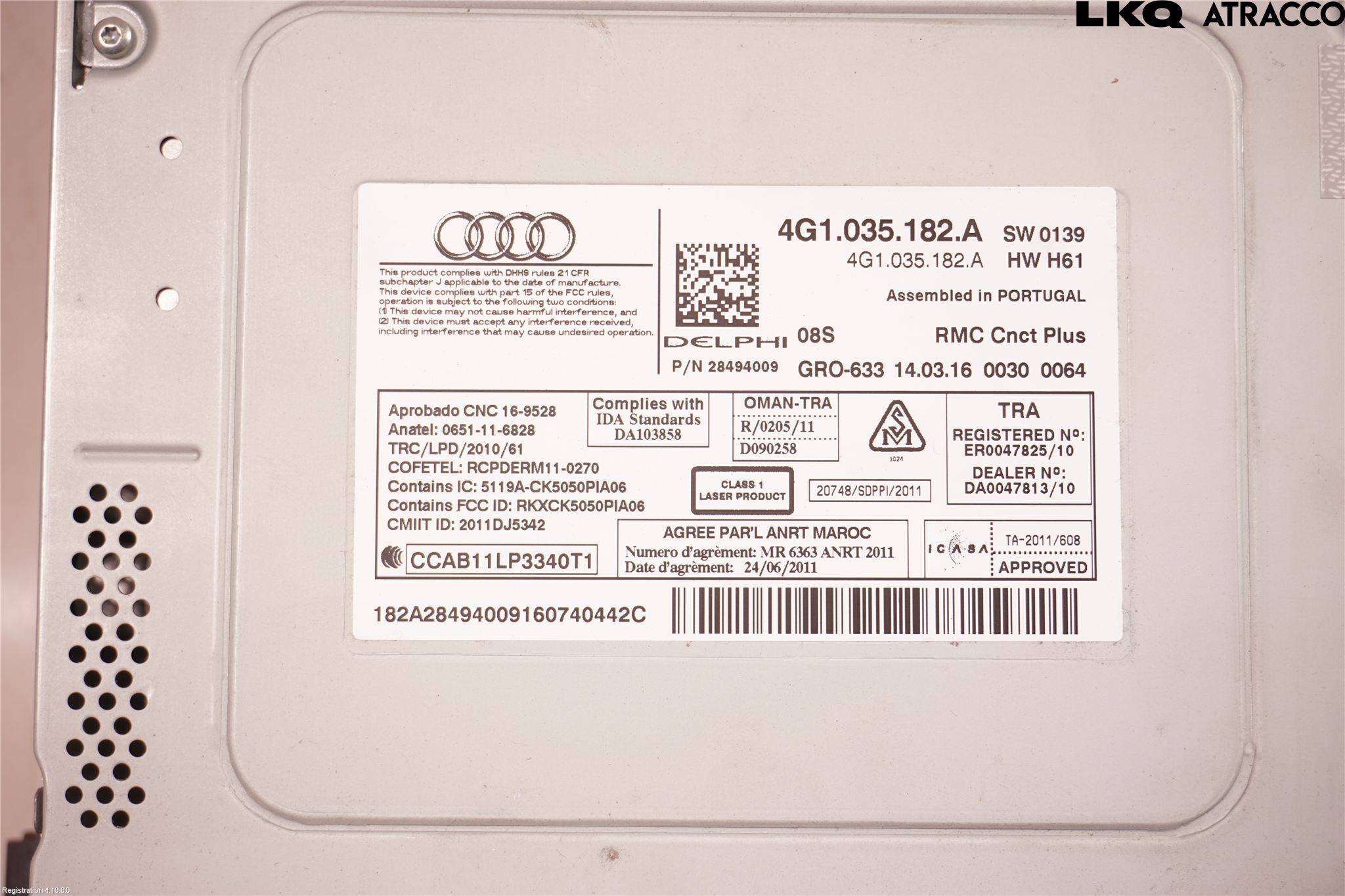 Audi A6/S6 4G 11-18 Cd Radio - Multimediapanel