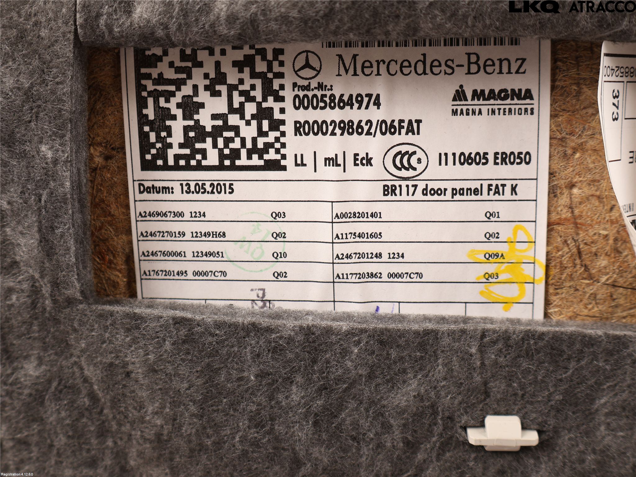 Mercedes-Benz MB CLA-KLASS (C117/X117) 13-19 Dörrklädsel Hö