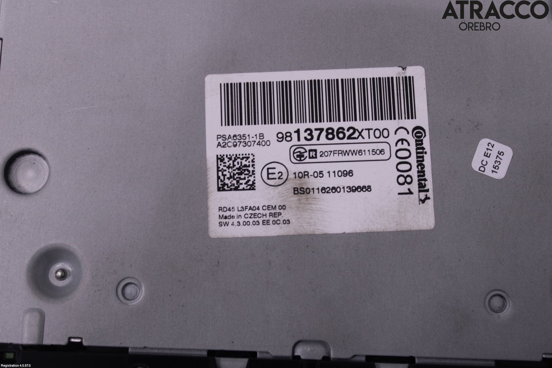 Peugeot PARTNER 16-18 Radio