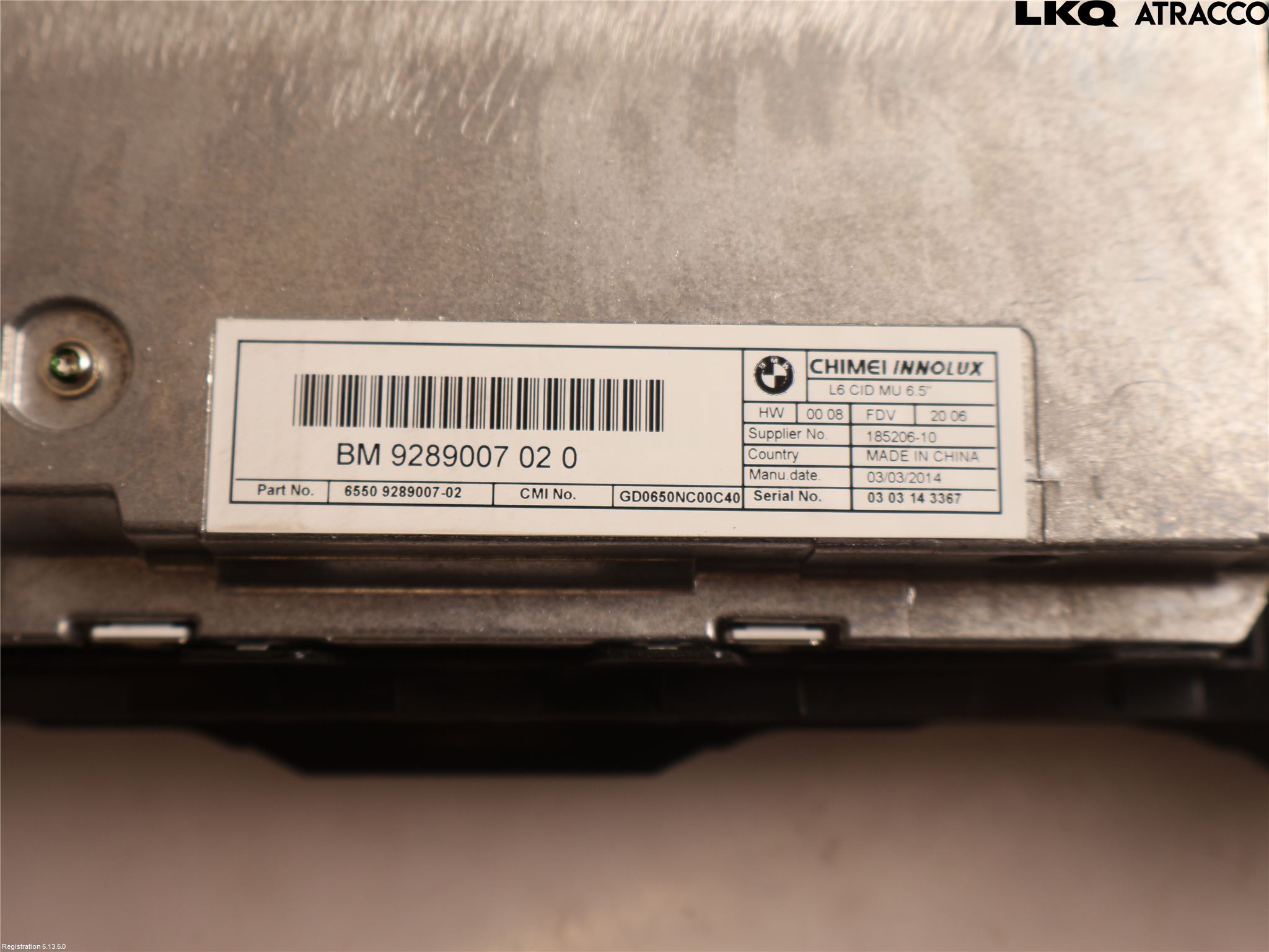 BMW 5 F10/F11/F18 09-17 Bildskärm