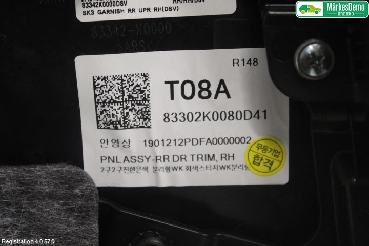 Kia SOUL 09- Dörrklädsel Hö