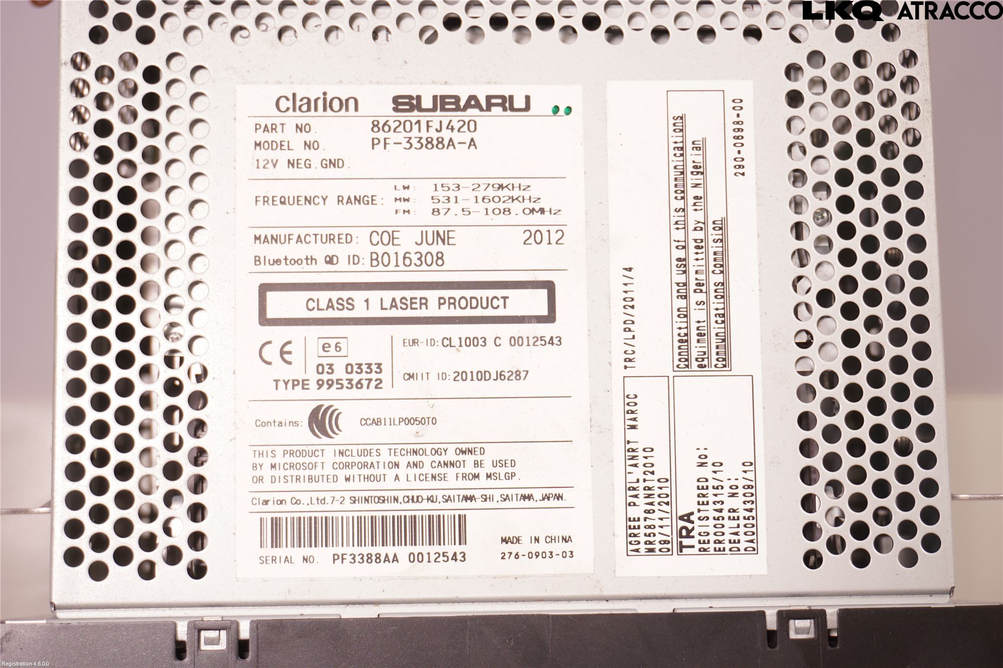 Subaru XV 12-17 Cd Radio - Multimediapanel