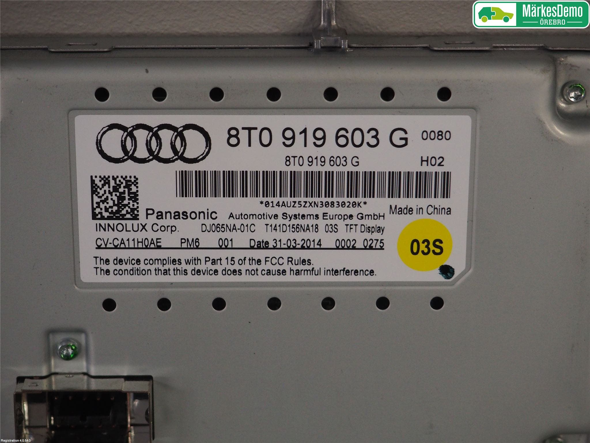 Audi Q5 09-16 Bildskärm